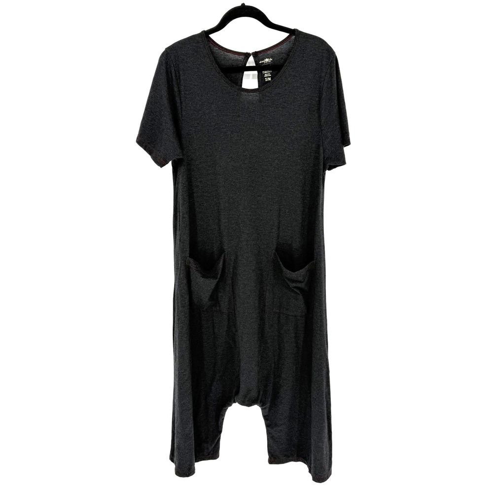 Natural Life Nomad Knit Jumpsuit S/M Pockets Soft Comfy Loungewear Black